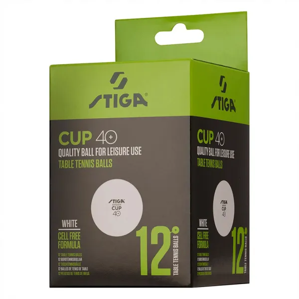 Мяч для наст. тенниса Stiga Cup ABS, 1110-2510-12, диам.40+мм, пластик, упак. 12 шт, белый за 1&nbsp;774.80 ₽ в Ростове-на-Дону