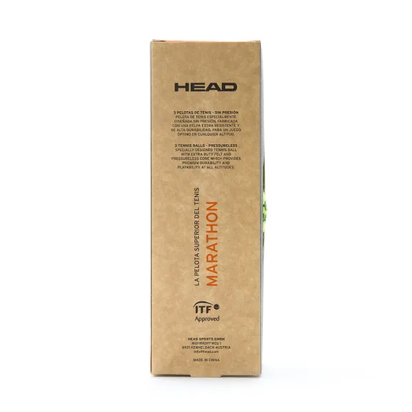 Мяч теннисный HEAD Marathon 3B, 578183, крафт. упак.3шт, без давления, фетр, нат.резина,желтый за 1&nbsp;055.70 ₽ в Ростове-на-Дону