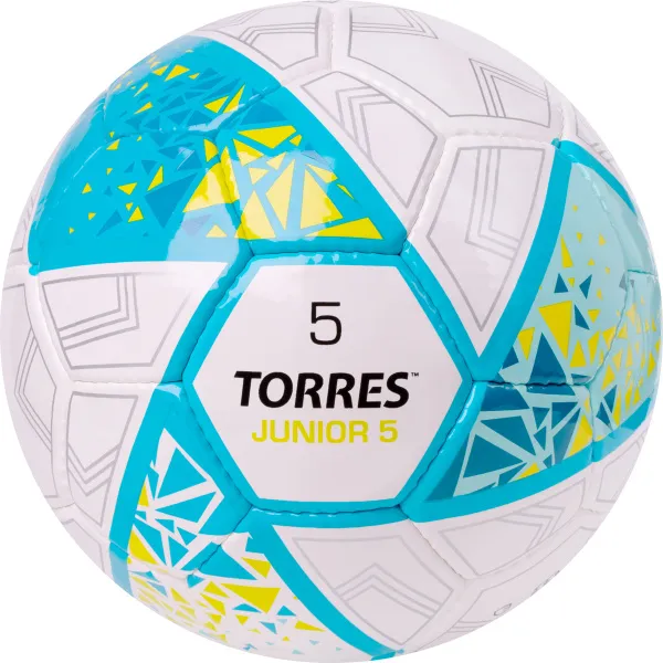 Мяч футб. TORRES Junior-5, F323805, р.5,глянц.ПУ,4 сл,32 п, руч.сш,бел-бирюзовый за 2&nbsp;070.60 ₽ в Ростове-на-Дону