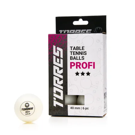 Мяч для наст. тенниса TORRES Profi 3*, TT23012, диам. 40+мм, упак. 6 шт, белый за 338.30 ₽ купить в Ростове-на-Дону