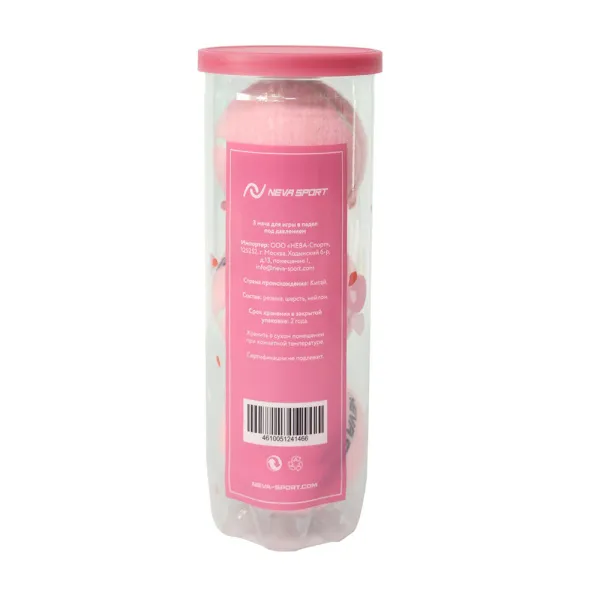 Мяч для падела NS Sakura, UAA2, уп.3 шт, сукно, нат.резина, розовый за 824.50 ₽ в Ростове-на-Дону